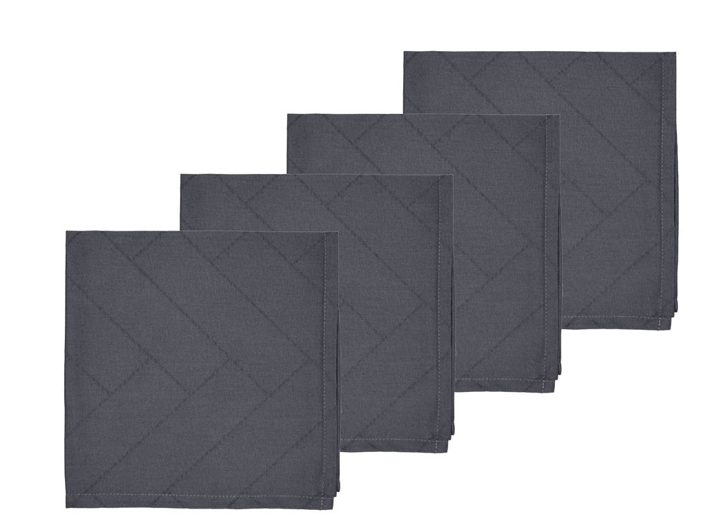 Kuchyňské ubrousky Tiles Damask Ash (sada 4 ks)