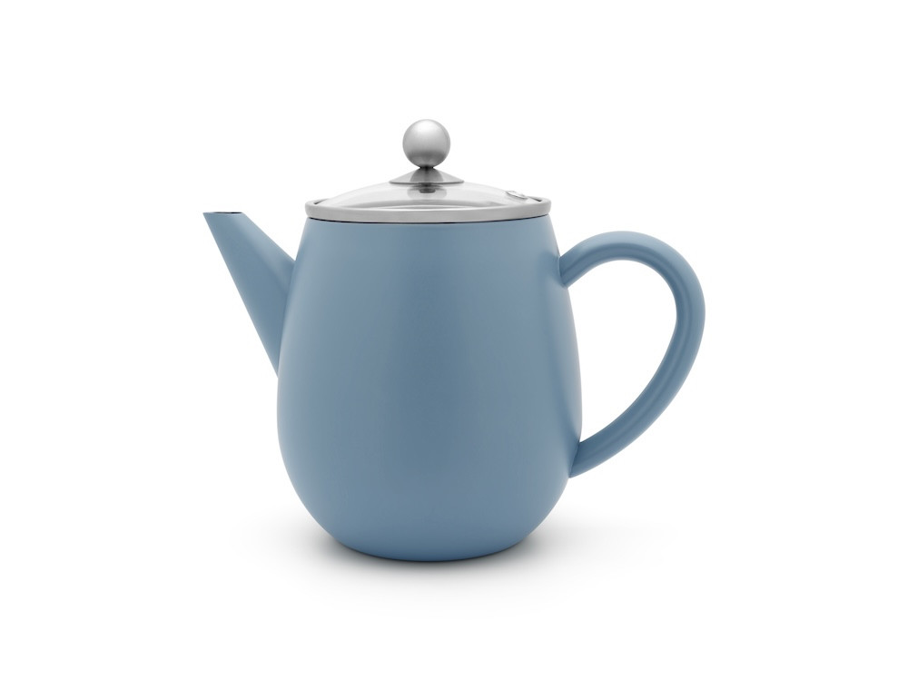 Dvoustěnná konvička na čaj Duet Eva 1,1l modrá