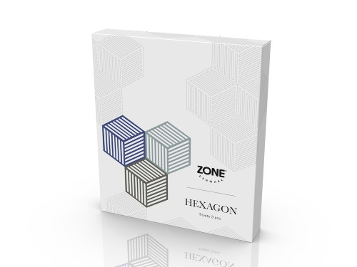 Sada silikonových podložek pod horké Hexagon (3 ks) Indigo/Fog/Olive Taupe