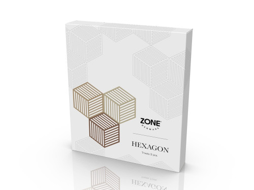 Sada silikonových podložek pod horké Hexagon (3 ks) Khaki/Warm sand/Almond