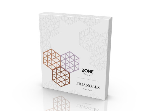 Sada silikonových podložek pod horké Triangles (3 ks) Light Terracotta/Lupine/Almond