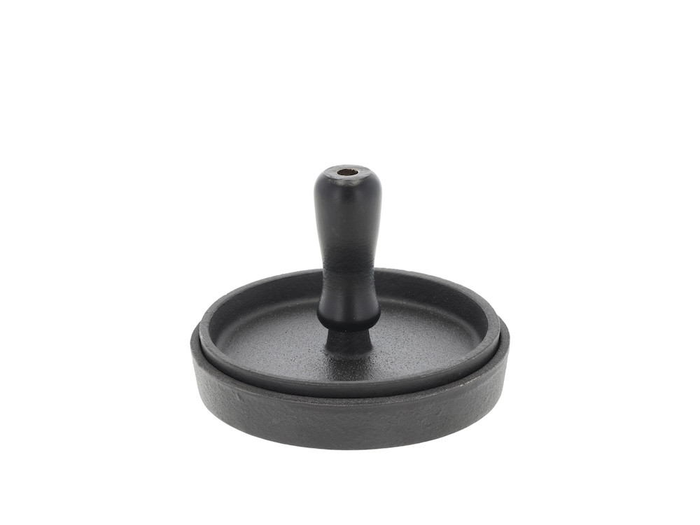 Litinový lis na hamburger 13 cm