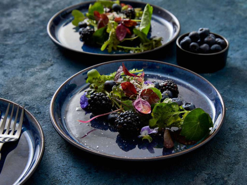 Kameninový mělký talíř 27 cm Black/Dark Blue