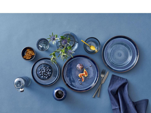 Kameninový dezertní talíř 21 cm Black/Dark Blue