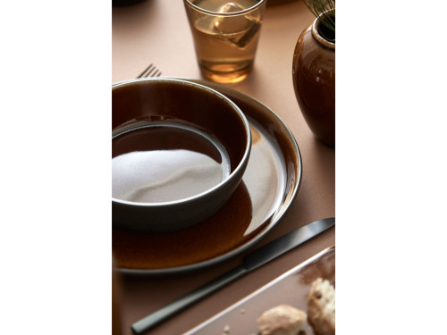 Kameninový mělký talíř 27 cm Black/Amber