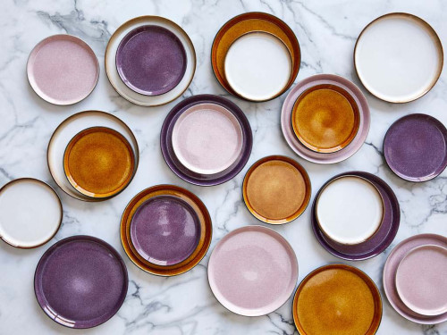 Kameninový mělký talíř 27 cm Black/Purple