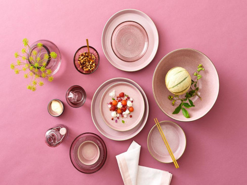 Kameninový mělký talíř 27 cm Grey/Light Pink