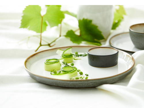 Kameninový mělký talíř 27 cm Grey/Creme