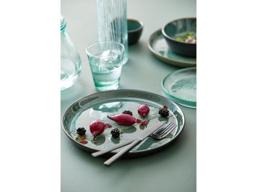 Kameninový mělký talíř 27 cm Black/Green