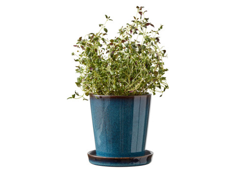 Květináč s podtáckem 10 cm Dark Blue/Black