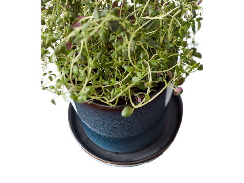 Květináč s podtáckem 10 cm Dark Blue/Black