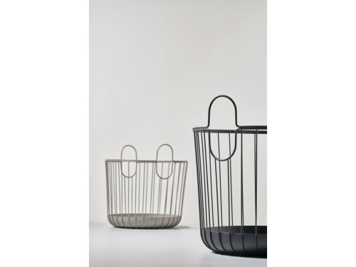 Úložný kovový koš Inu Black 40,6x41,1cm