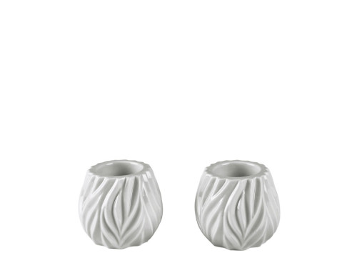 Stojánek na čajovou svíčku Flame (sada 2 ks) White