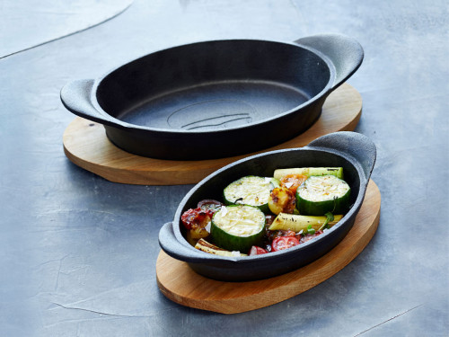 Zapékácí a servírovací litinový tác  21x15x4,3 cm