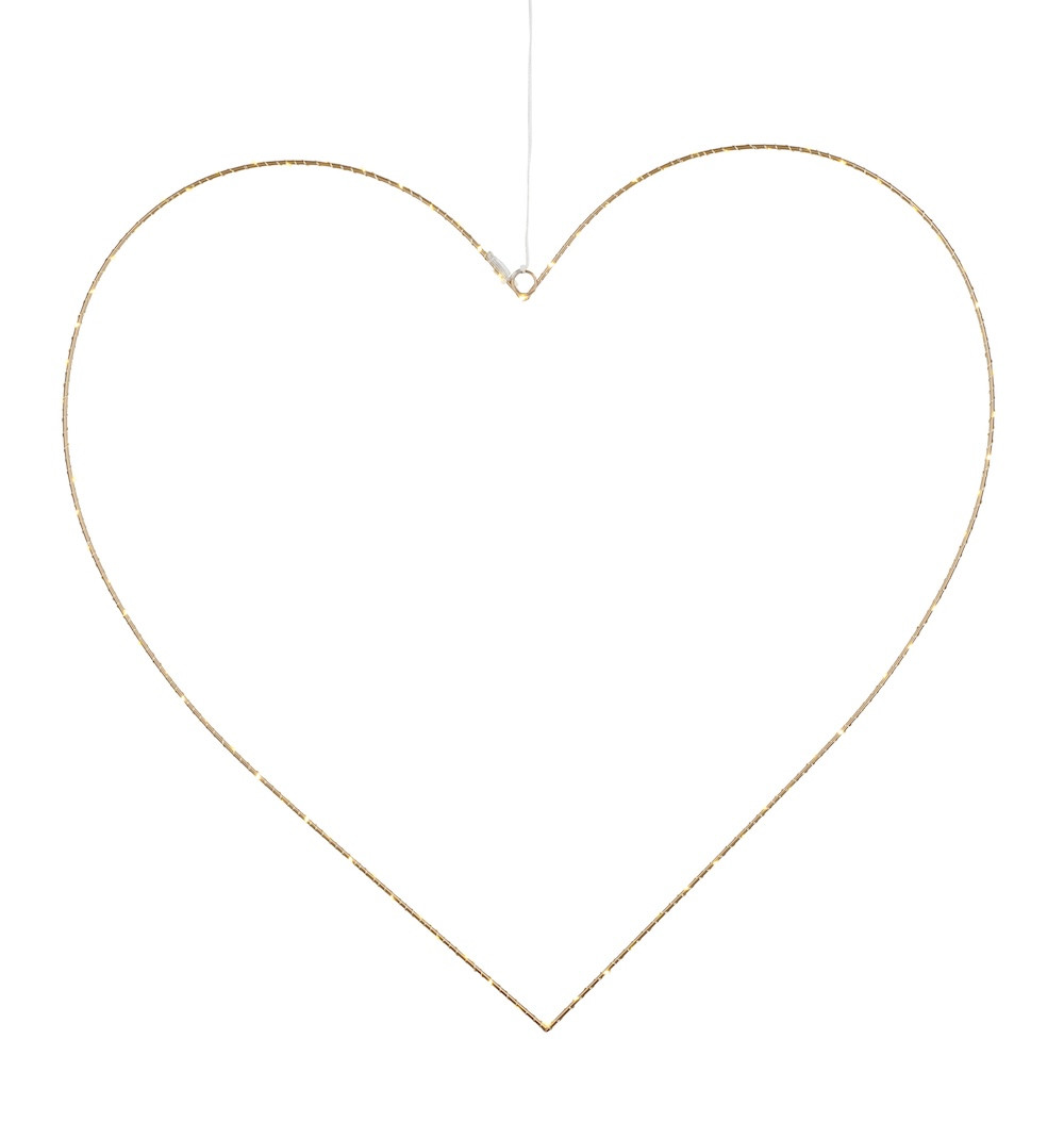 Sirius LED dekorace Liva Heart Gold 64cm (80 LED světel)