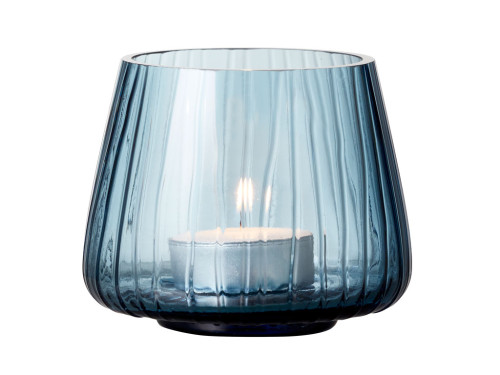 Skleněný stojánek s LED čajovou svíčkou Kusintha Blue (sada 2 ks)