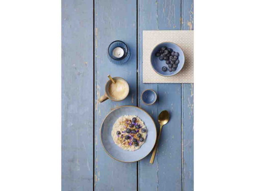 Skleněný stojánek s LED čajovou svíčkou Kusintha Blue (sada 2 ks)