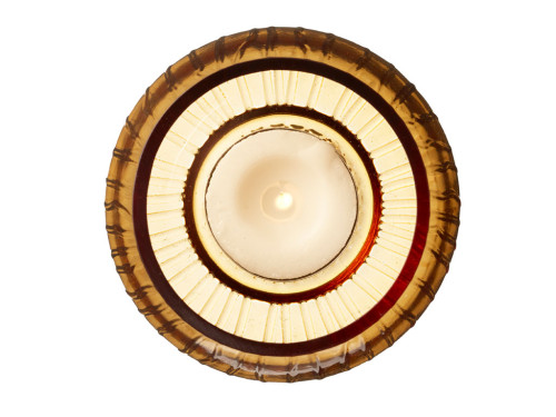 Skleněný stojánek s LED čajovou svíčkou Kusintha Amber (sada 2 ks)