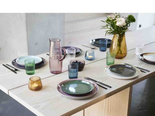 Skleněný stojánek s LED čajovou svíčkou Kusintha Amber (sada 2 ks)