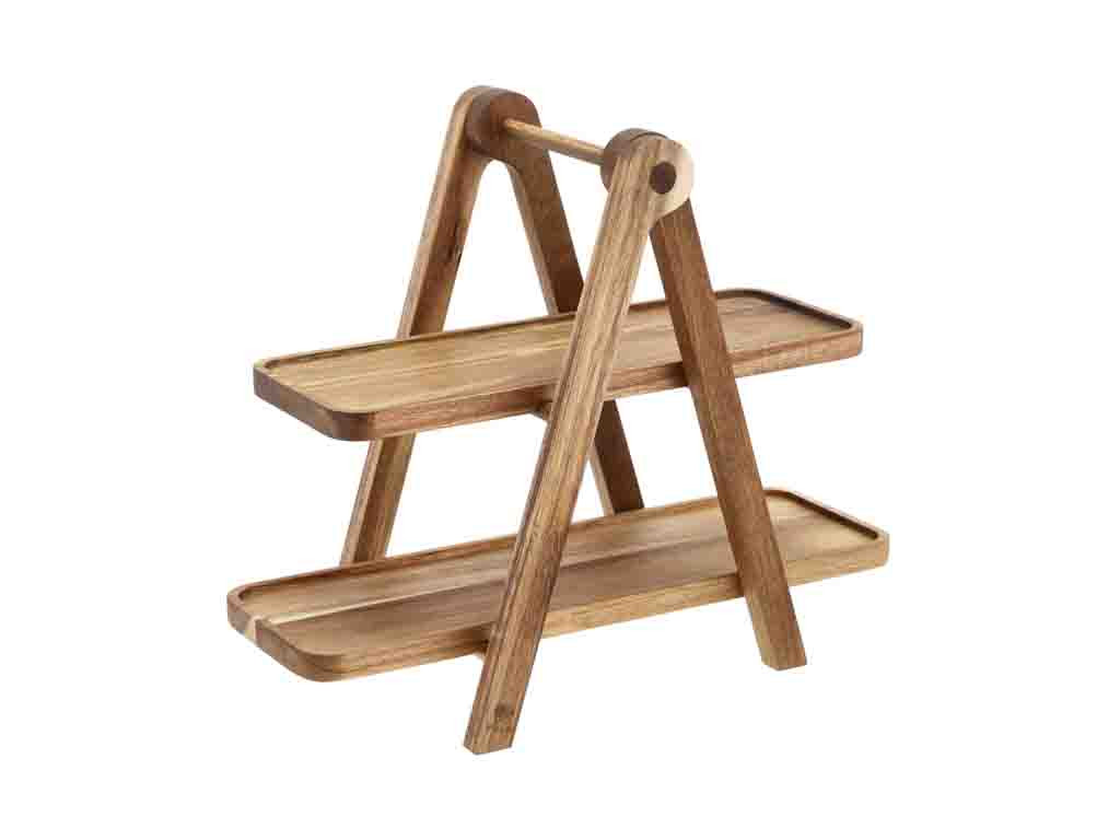 Akáciové servírovací etažér 36x18,4x30 cm