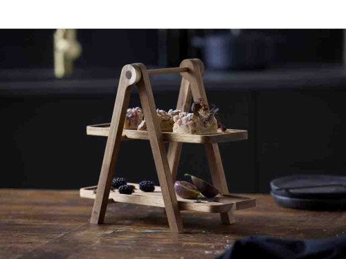 Akáciové servírovací etažér 36x18,4x30 cm