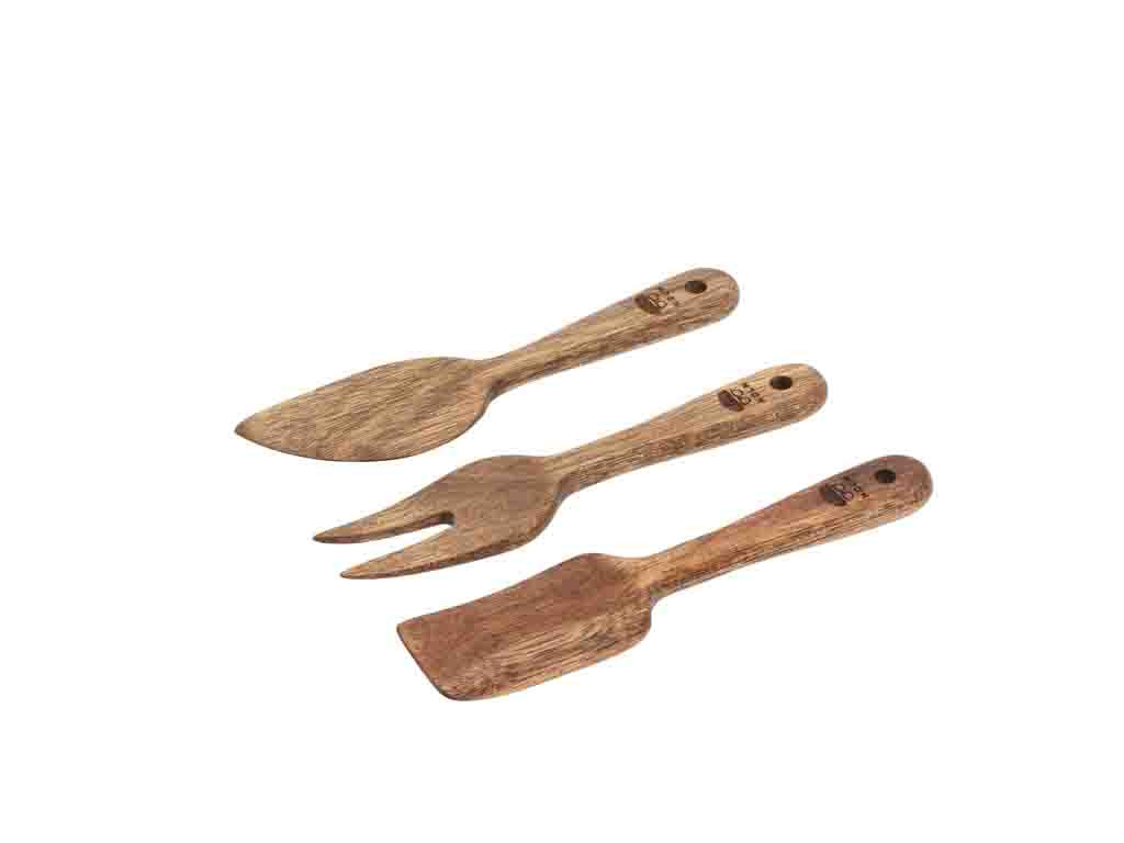Sada akáciových nožů na sýr (3 ks)