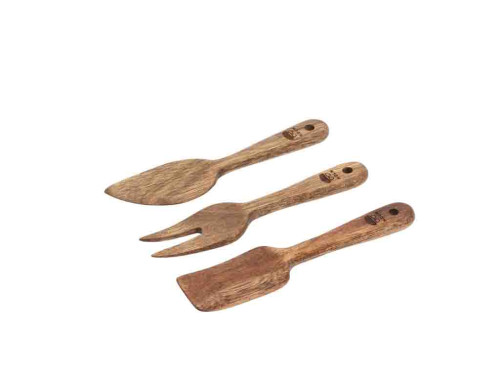 Sada akáciových nožů na sýr (3 ks)