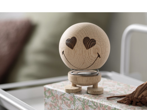 Figurka Hoptimist Smiley Love M Neopracovaný dub