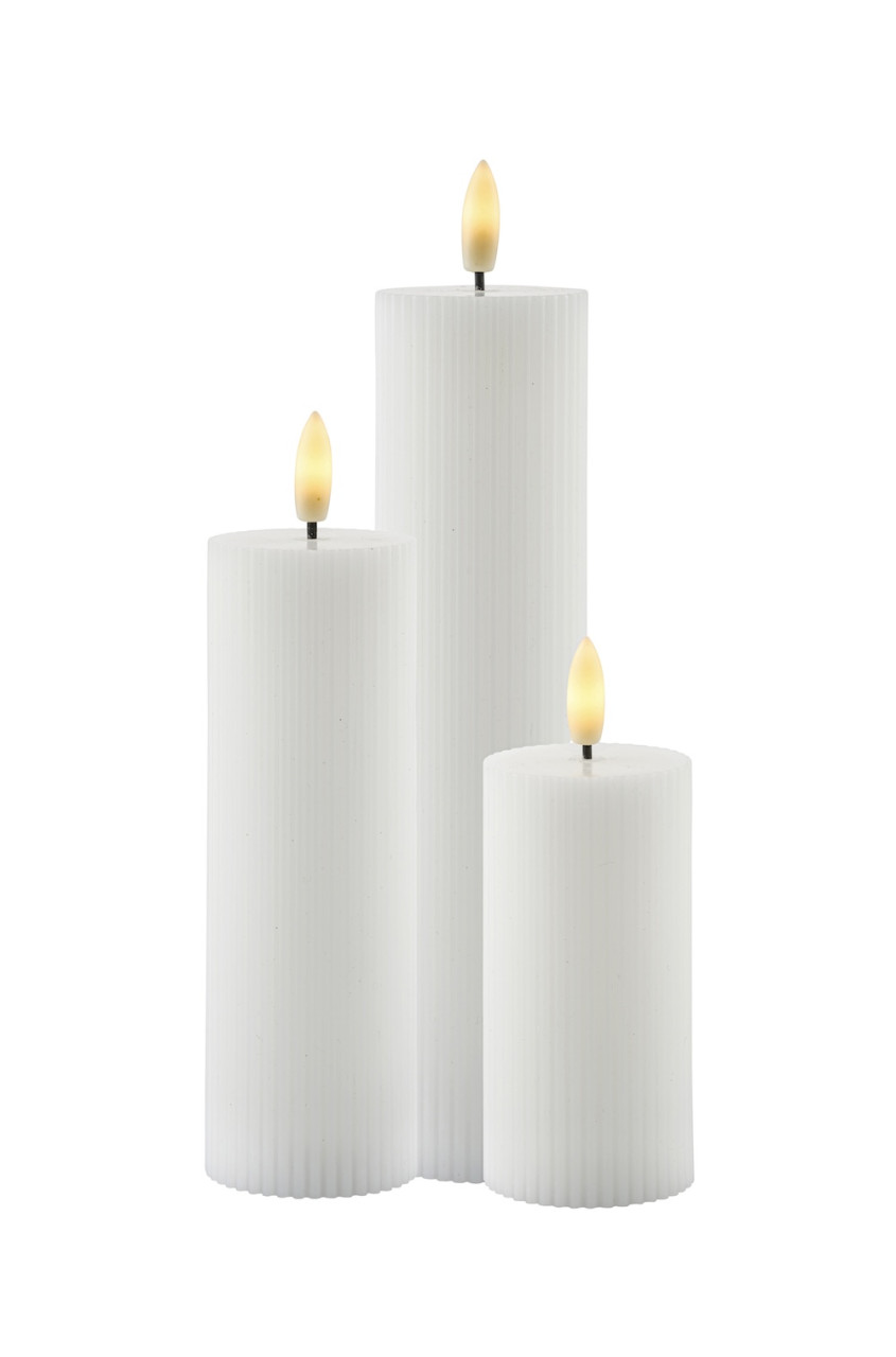 Sada dobíjecích LED svíček Smilla White (3 ks)