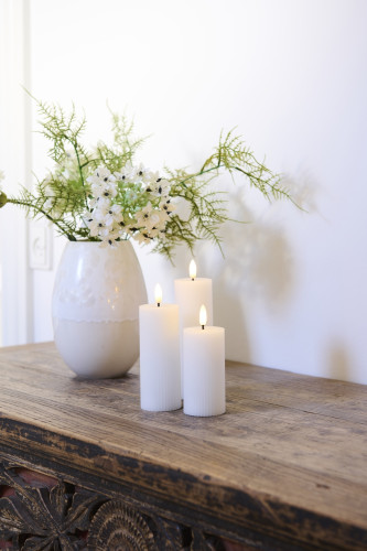 Sada dobíjecích LED svíček Smilla White (3 ks)