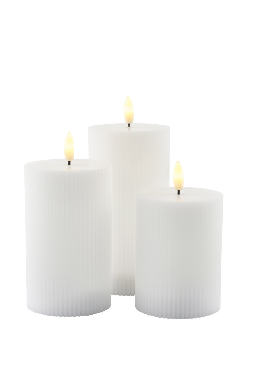 Sada dobíjecích LED svíček Smilla White (3 ks)
