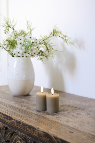 Sada dobíjecích LED svíček Smilla Warm grey (2 ks)