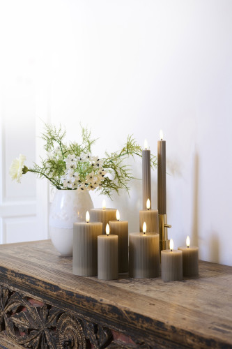 Sada dobíjecích LED svíček Smilla Warm grey (2 ks)