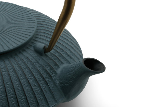 Litinová konvička na čaj Linhai 1,1L, Petrol