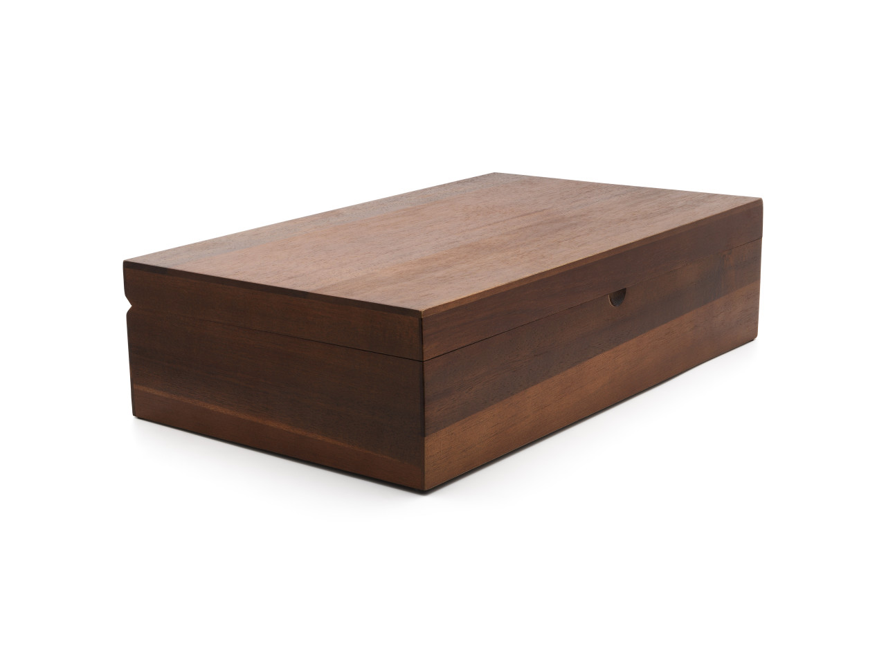 Krabička na čaj z akáciového dřeva (6 dóz na sypaný čaj + odměrka)