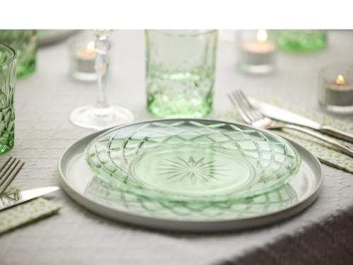 Skleněný talíř Sorrento 21 cm 4ks Green
