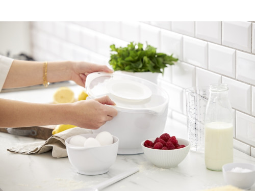 Kuchyňská mísa Margrethe s ochranným víčkem 3L White