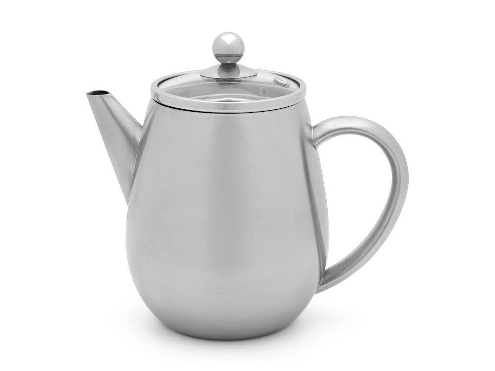 Dvoustěnná konvička na čaj Duet Eva 0,5l stříbrná