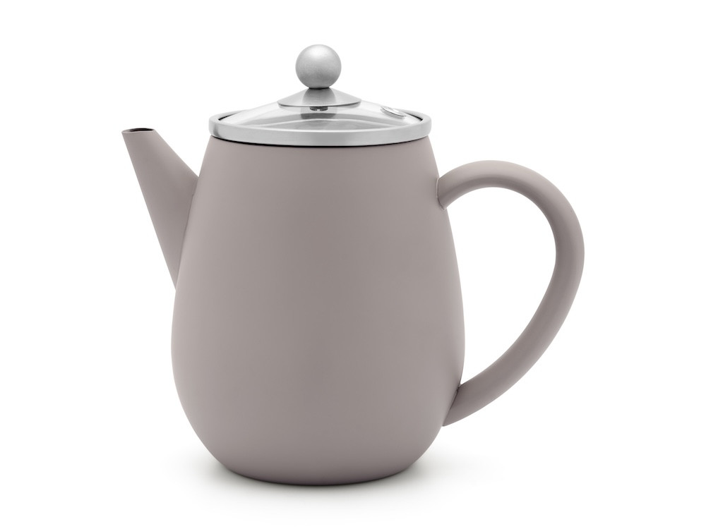Dvoustěnná konvička na čaj Duet Eva 0,5l šedá