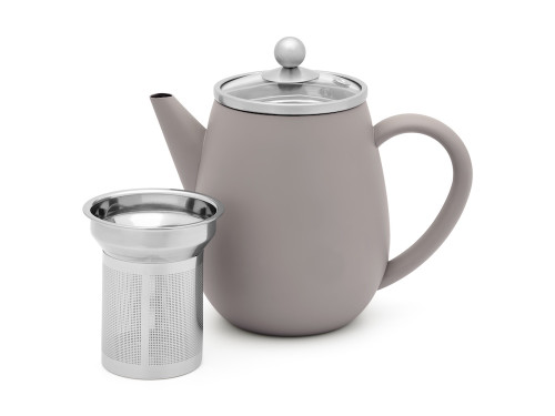 Dvoustěnná konvička na čaj Duet Eva 0,5l šedá