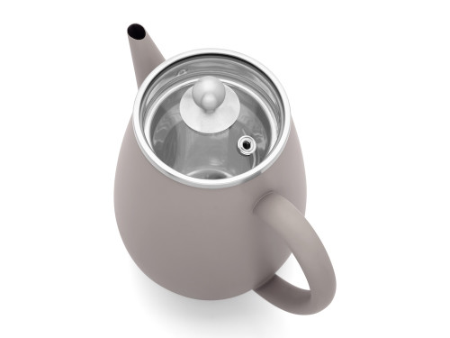 Dvoustěnná konvička na čaj Duet Eva 0,5l šedá