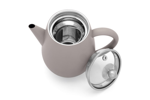 Dvoustěnná konvička na čaj Duet Eva 0,5l šedá