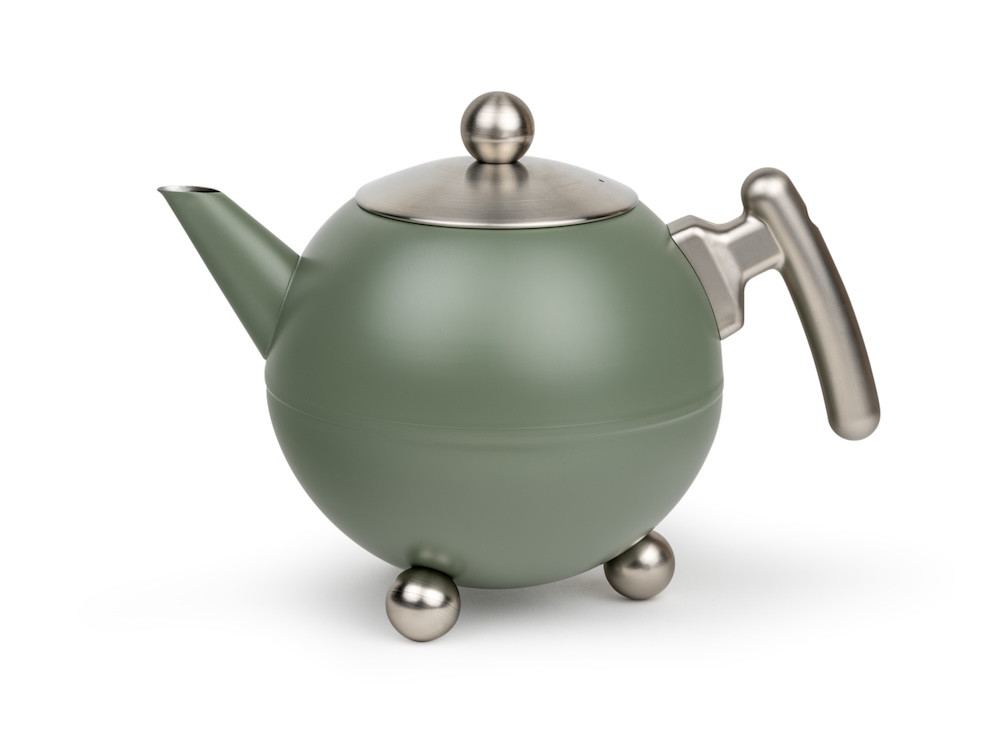 Dvoustěnná konvička na čaj Duet Bella Ronde 1,2L Army Green