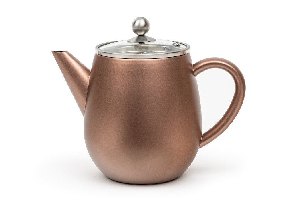 Dvoustěnná konvička na čaj Duet Eva 1,1l Rusty Brown