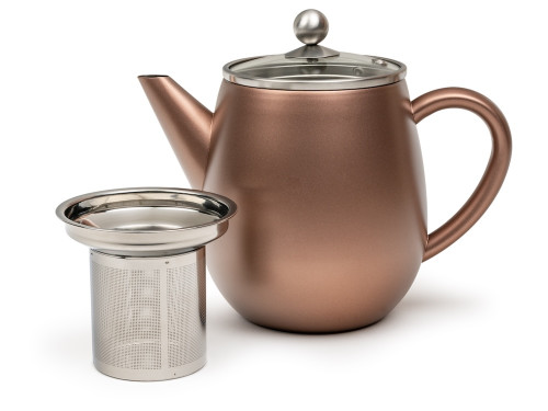 Dvoustěnná konvička na čaj Duet Eva 1,1l Rusty Brown
