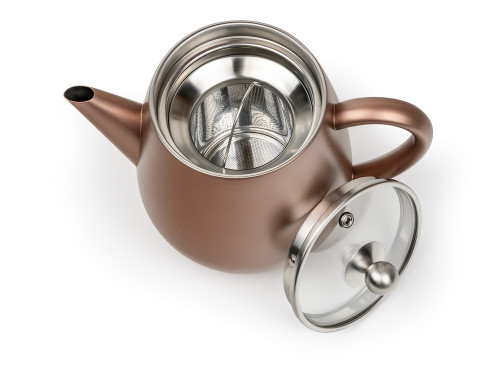 Dvoustěnná konvička na čaj Duet Eva 1,1l Rusty Brown