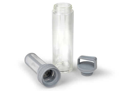 Dvostěnná skleněná termoláhev  na přípravu Cold Brew Moshi Grey 600ml