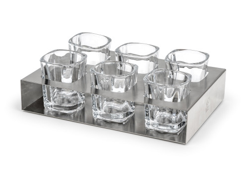 Sada 6 sklenic na panáka s tácem 