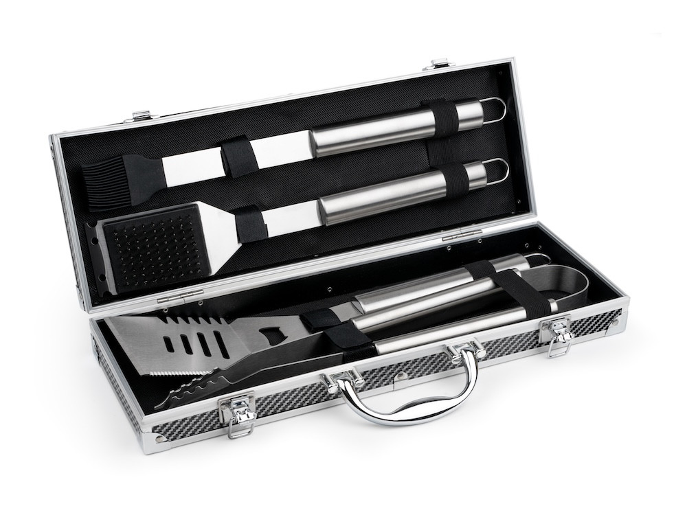 Grilovací náčiní v kufru (4 dílná sada)