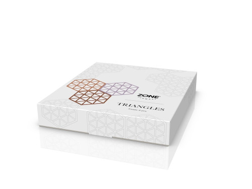 Sada silikonových podložek pod horké Triangles (3 ks) Light Terracotta/Lupine/Almond